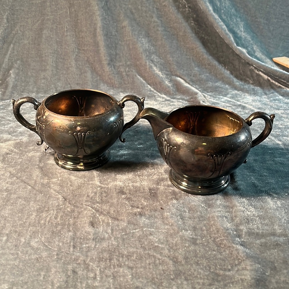 E.P. Copper Silver Cream and Sugar